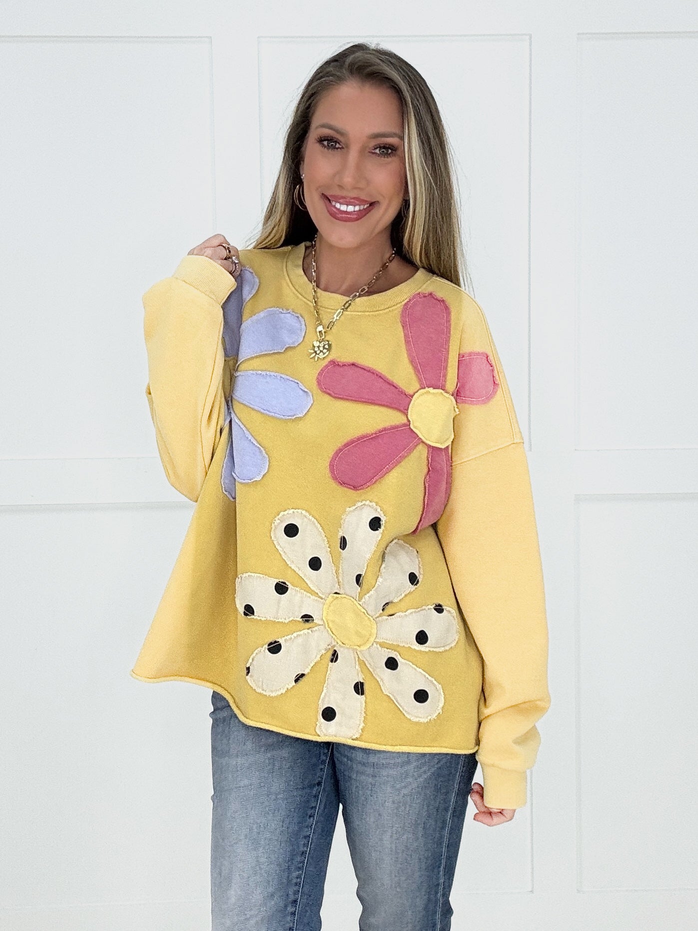 Sunshine Petal Patch Pullover