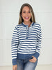 Blue Lace and Lines Sweater-150 Sweaters- Simply Simpson's Boutique is a Women's Online Fashion Boutique Located in Jupiter, Florida