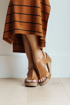 Corky’s Smooth Cognac Carley Wedge-260 Shoes- Simply Simpson's Boutique is a Women's Online Fashion Boutique Located in Jupiter, Florida