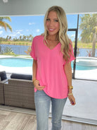 (Multiple Colors) Dear Scarlett Material Girl Short Sleeve Top-100 Short Sleeves- Simply Simpson's Boutique is a Women's Online Fashion Boutique Located in Jupiter, Florida