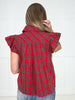 Red Festive Flair Plaid Top-100 Short Sleeves- Simply Simpson's Boutique is a Women's Online Fashion Boutique Located in Jupiter, Florida