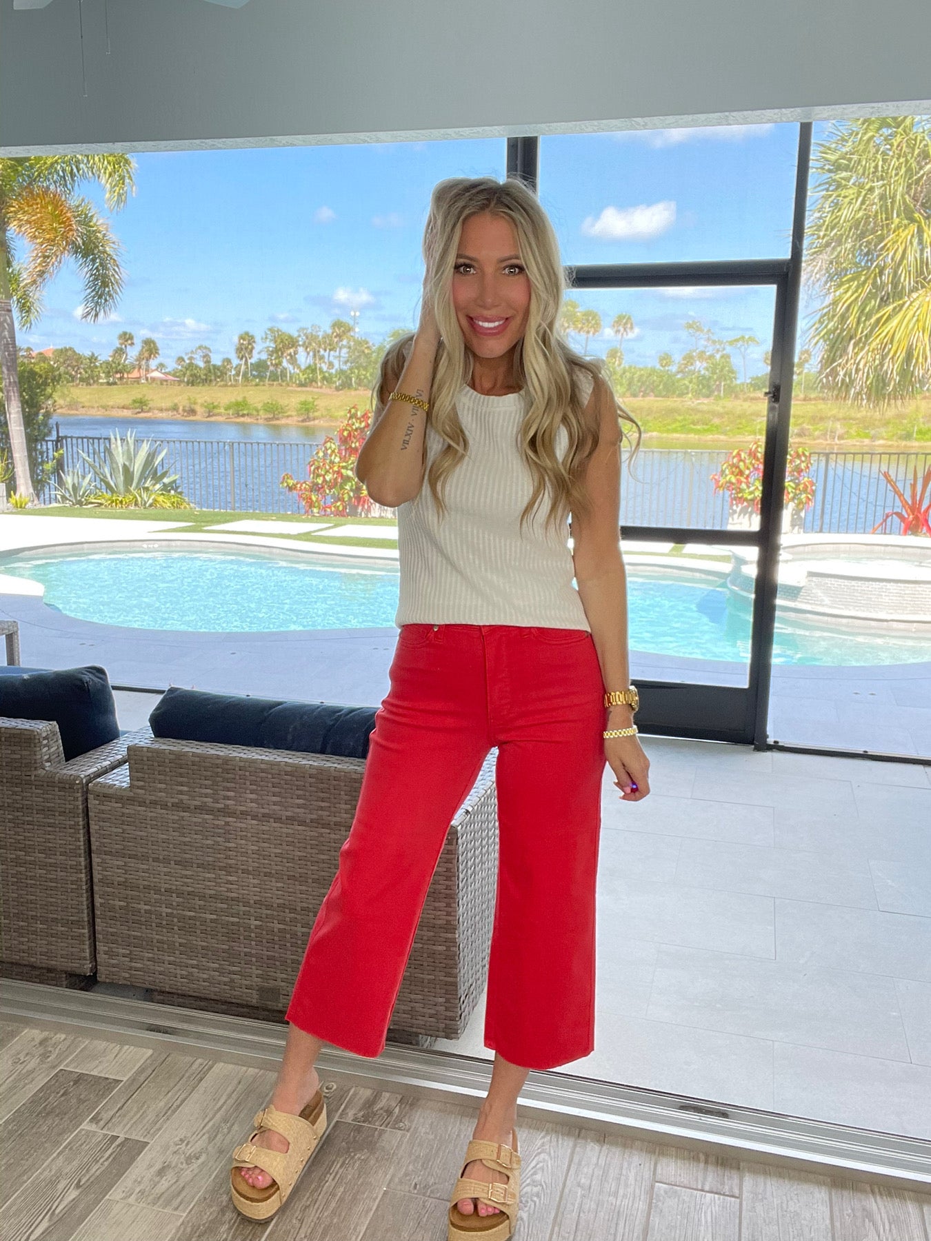 Judy Blue Tummy Control Garment Dyed Cropped Wide Leg Jeans-200 Jeans- Simply Simpson's Boutique is a Women's Online Fashion Boutique Located in Jupiter, Florida