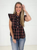 Black Festive Flair Plaid Top-100 Short Sleeves- Simply Simpson's Boutique is a Women's Online Fashion Boutique Located in Jupiter, Florida