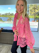 Lilly Lace Button Down Top-100 Short Sleeves- Simply Simpson's Boutique is a Women's Online Fashion Boutique Located in Jupiter, Florida