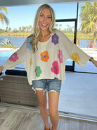 POL Daisy Dreams Knit Top-150 Sweaters- Simply Simpson's Boutique is a Women's Online Fashion Boutique Located in Jupiter, Florida