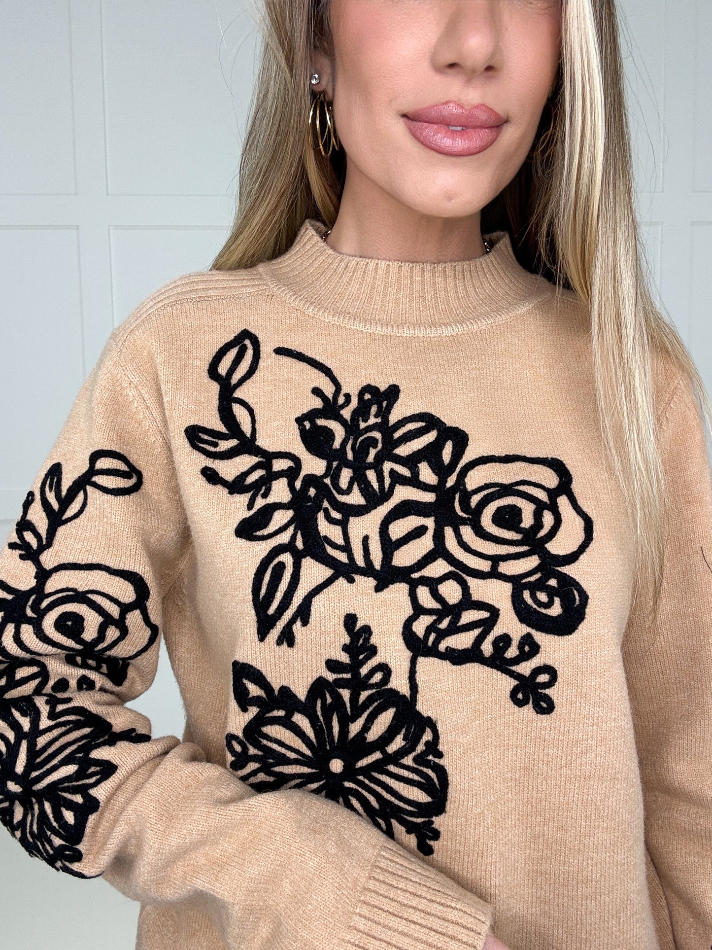 Ink and Petals Sweater-150 Sweaters- Simply Simpson's Boutique is a Women's Online Fashion Boutique Located in Jupiter, Florida