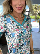 Shirley & Stone Short Sleeve Shorts Pajamas-220 Lounge wear/Pajamas- Simply Simpson's Boutique is a Women's Online Fashion Boutique Located in Jupiter, Florida