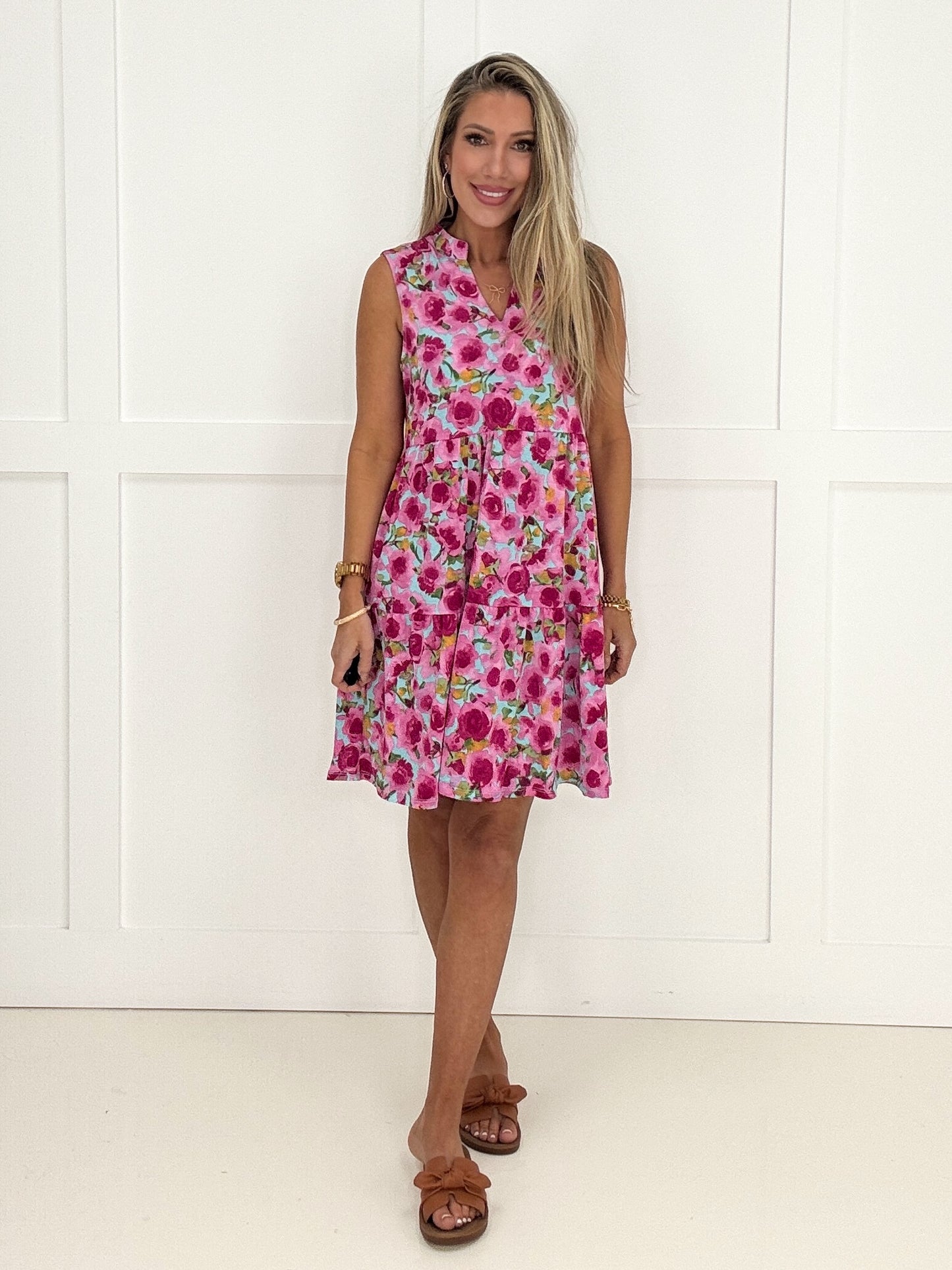 Dear Scarlett Floral Garden Tiered Dress-240 Dresses- Simply Simpson's Boutique is a Women's Online Fashion Boutique Located in Jupiter, Florida