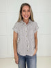 Mocha Easygoing Stripe Button Down-100 Short Sleeves- Simply Simpson's Boutique is a Women's Online Fashion Boutique Located in Jupiter, Florida