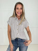 Mocha Easygoing Stripe Button Down-100 Short Sleeves- Simply Simpson's Boutique is a Women's Online Fashion Boutique Located in Jupiter, Florida