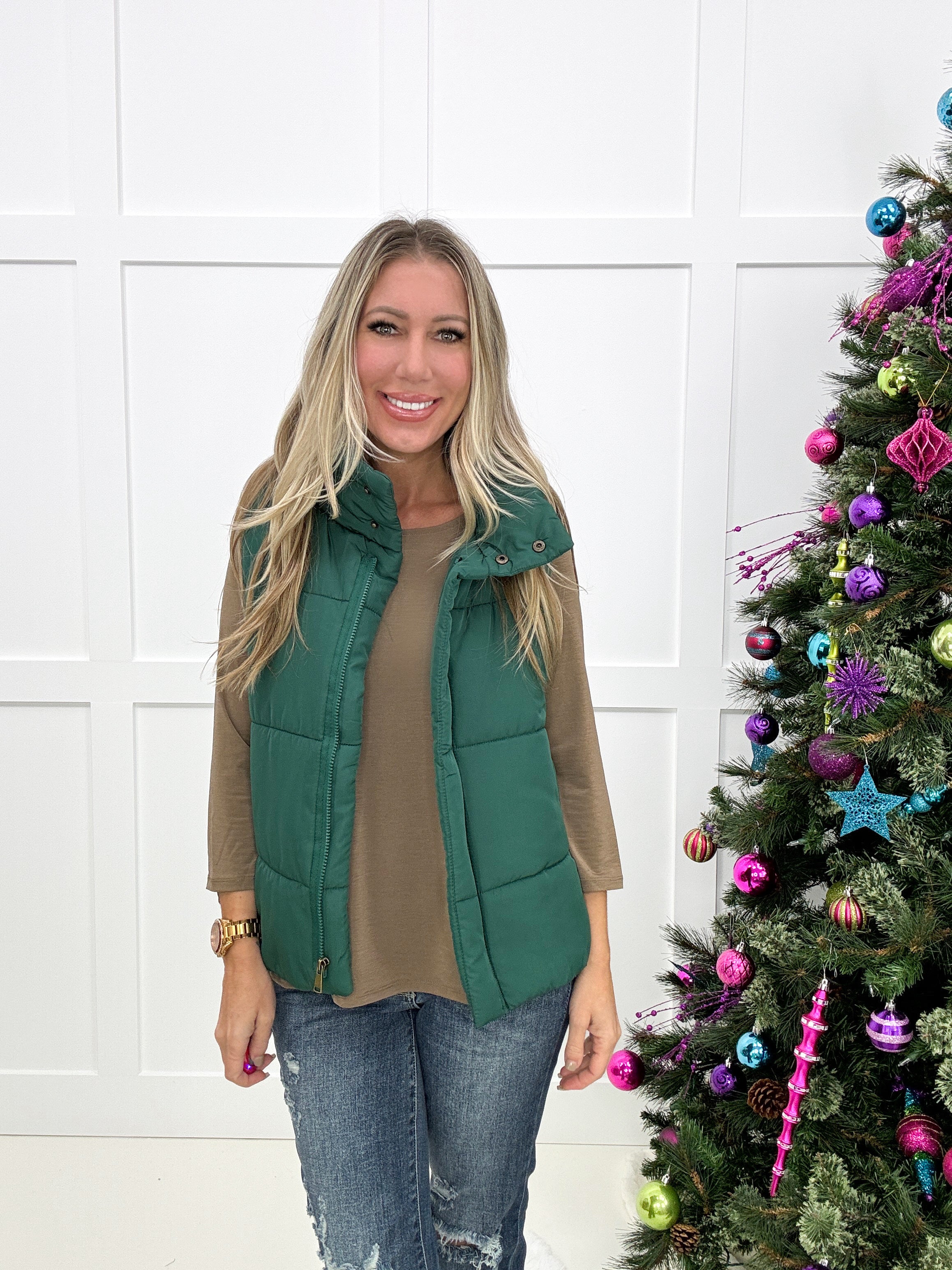 Queen Bee Puffer Vests (multiple colors)-180 Outerwear- Simply Simpson's Boutique is a Women's Online Fashion Boutique Located in Jupiter, Florida