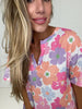 Spring Bloom V Neck Top-100 Short Sleeves- Simply Simpson's Boutique is a Women's Online Fashion Boutique Located in Jupiter, Florida
