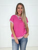 Pink Bright Side Knit Top-100 Short Sleeves- Simply Simpson's Boutique is a Women's Online Fashion Boutique Located in Jupiter, Florida
