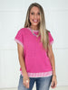 Pink Bright Side Knit Top-100 Short Sleeves- Simply Simpson's Boutique is a Women's Online Fashion Boutique Located in Jupiter, Florida