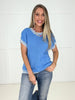 Blue Bright Side Knit Top-100 Short Sleeves- Simply Simpson's Boutique is a Women's Online Fashion Boutique Located in Jupiter, Florida