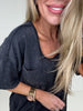 Black Mineral Washed Laidback Luxe Tee-100 Short Sleeves- Simply Simpson's Boutique is a Women's Online Fashion Boutique Located in Jupiter, Florida