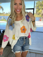 POL Daisy Dreams Knit Top-150 Sweaters- Simply Simpson's Boutique is a Women's Online Fashion Boutique Located in Jupiter, Florida