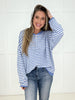 Blue/White Sutton Henley Sweater-110 Long Sleeves- Simply Simpson's Boutique is a Women's Online Fashion Boutique Located in Jupiter, Florida