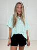 Mint Breeze Eyelet Top-100 Short Sleeves- Simply Simpson's Boutique is a Women's Online Fashion Boutique Located in Jupiter, Florida