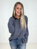 Blue/Brown Sutton Henley Sweater-110 Long Sleeves- Simply Simpson's Boutique is a Women's Online Fashion Boutique Located in Jupiter, Florida