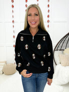 Black Football Gameday Pullover-180 Outerwear- Simply Simpson's Boutique is a Women's Online Fashion Boutique Located in Jupiter, Florida