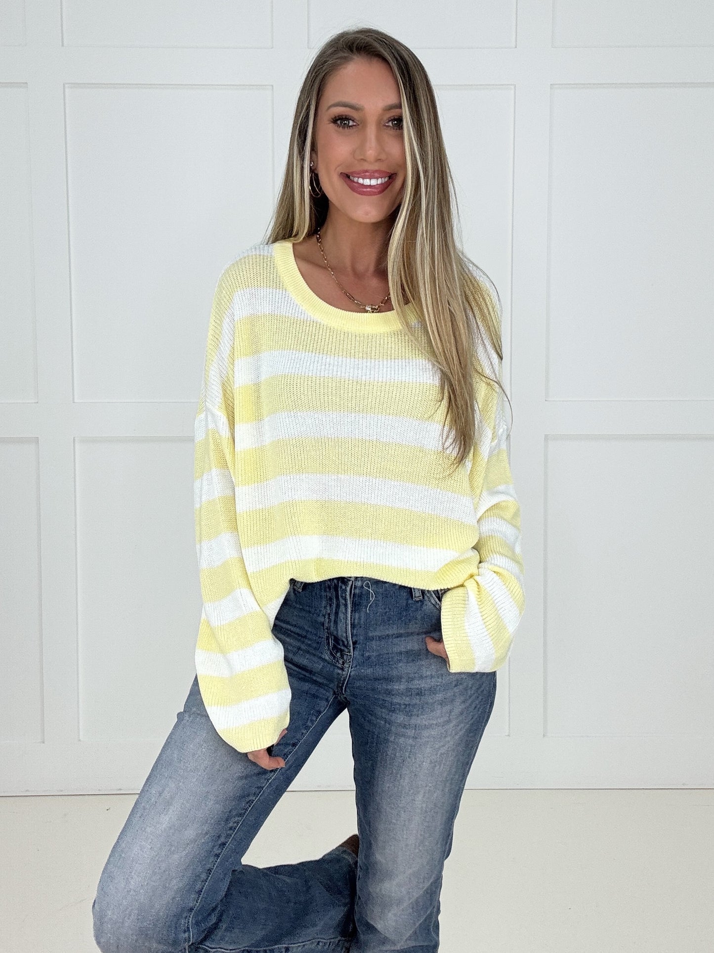 Yellow Fresh Start Striped Sweater