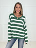 Green Fresh Start Striped Sweater