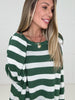 Green Fresh Start Striped Sweater