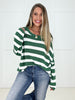 Green Fresh Start Striped Sweater