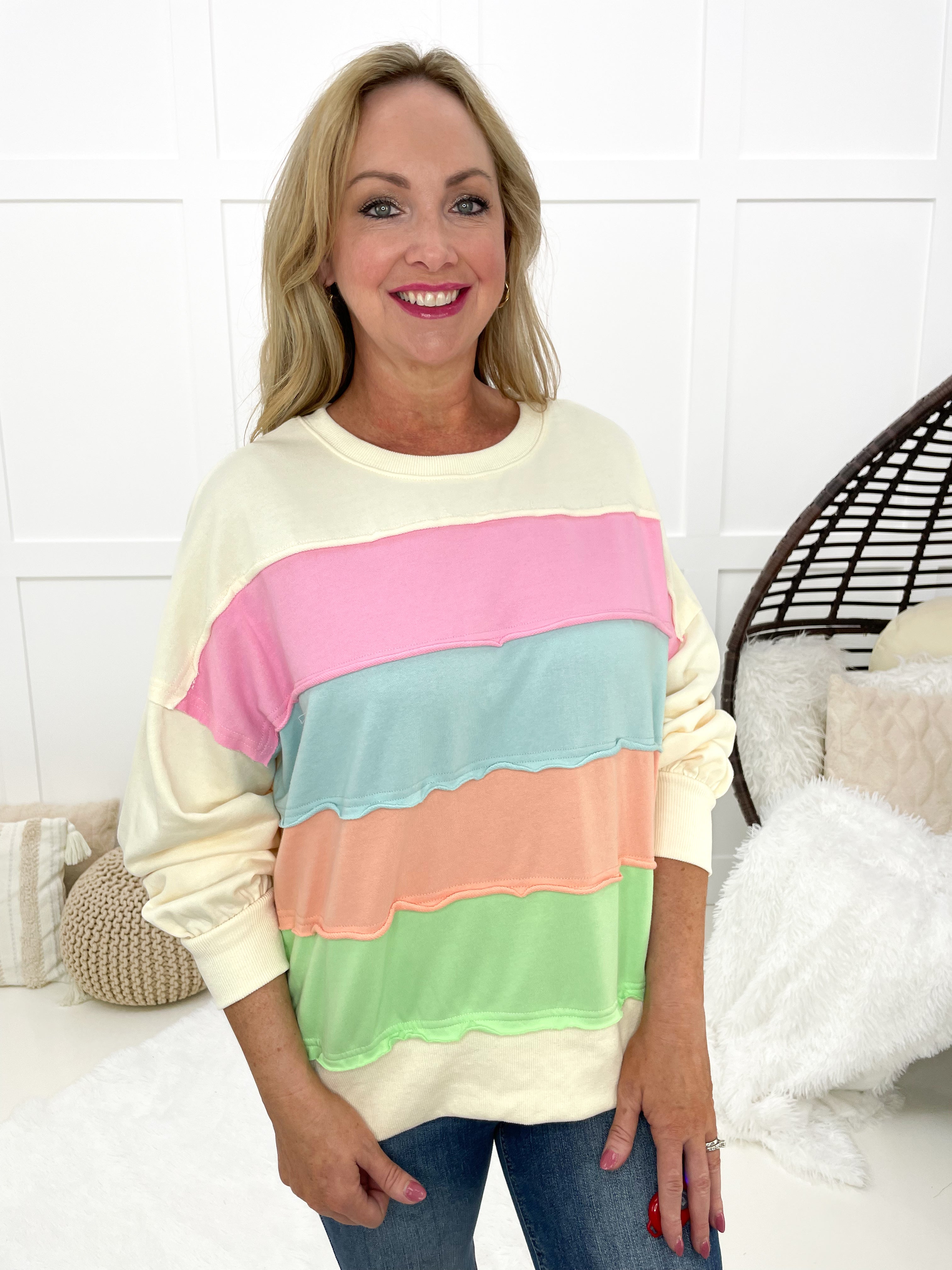 Laffy Taffy Long Sleeve Top-110 Long Sleeves- Simply Simpson's Boutique is a Women's Online Fashion Boutique Located in Jupiter, Florida