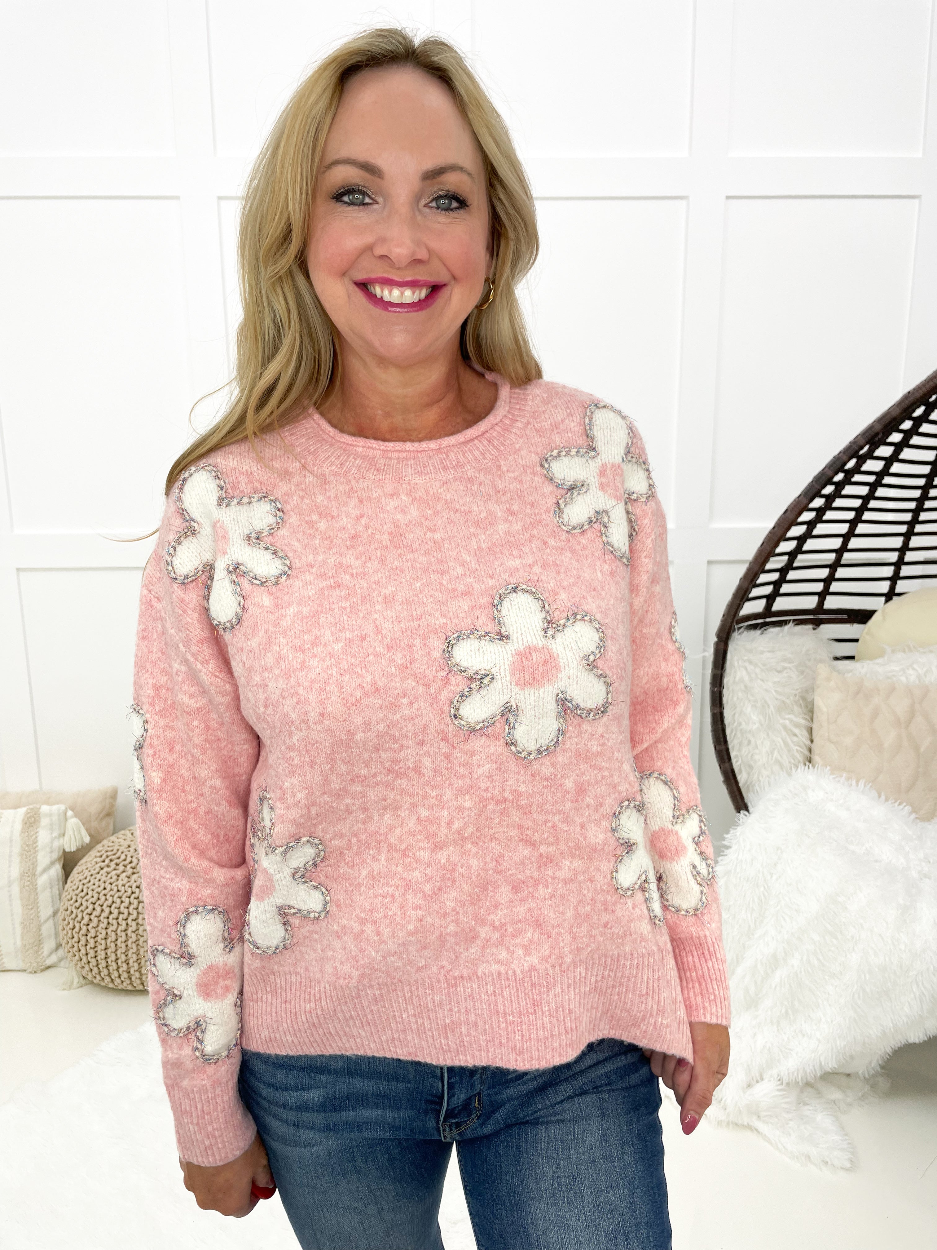 Daisy Sweetheart Sweater-150 Sweaters- Simply Simpson's Boutique is a Women's Online Fashion Boutique Located in Jupiter, Florida