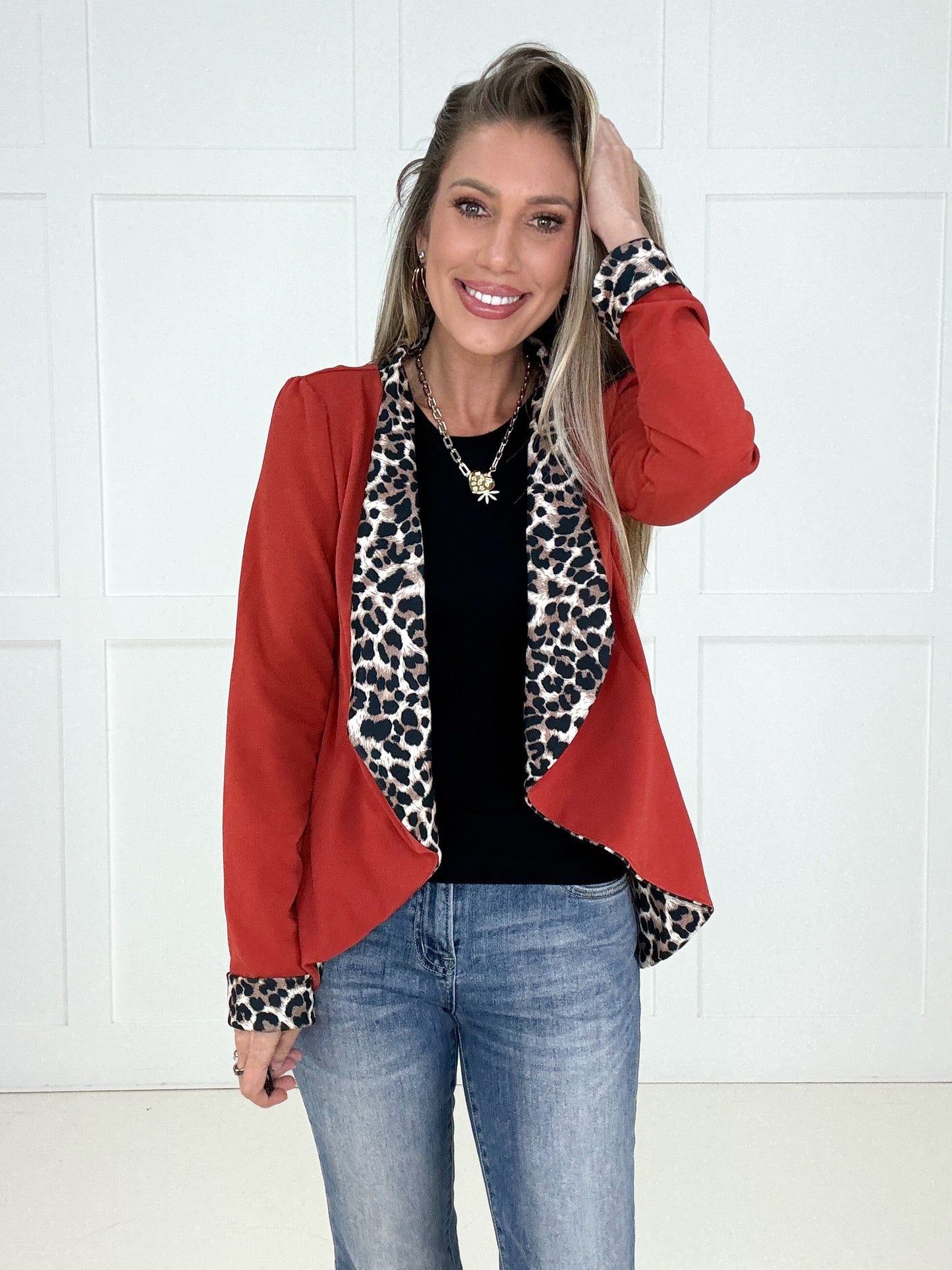 Rust Wild Side Blazer-180 Outerwear- Simply Simpson's Boutique is a Women's Online Fashion Boutique Located in Jupiter, Florida