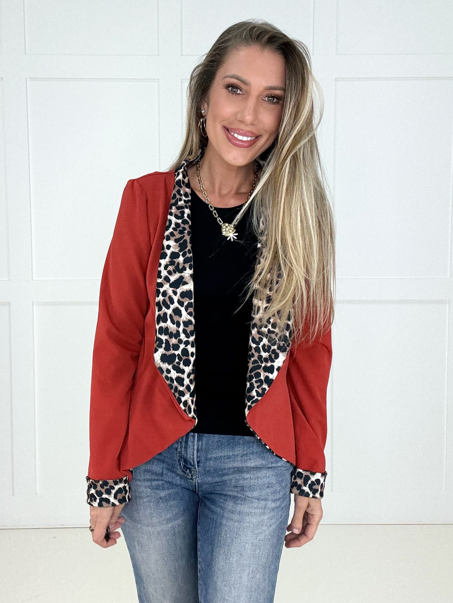 Rust Wild Side Blazer-180 Outerwear- Simply Simpson's Boutique is a Women's Online Fashion Boutique Located in Jupiter, Florida