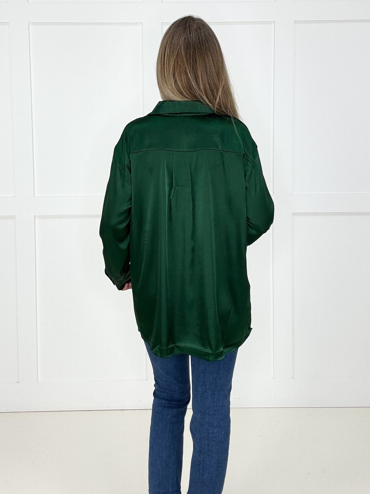 Luxe Satin Button Down Blouse-110 Long Sleeves- Simply Simpson's Boutique is a Women's Online Fashion Boutique Located in Jupiter, Florida