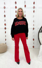 Black/Red Rhinestone Gameday Sweatshirt-160 Sweatshirts- Simply Simpson's Boutique is a Women's Online Fashion Boutique Located in Jupiter, Florida