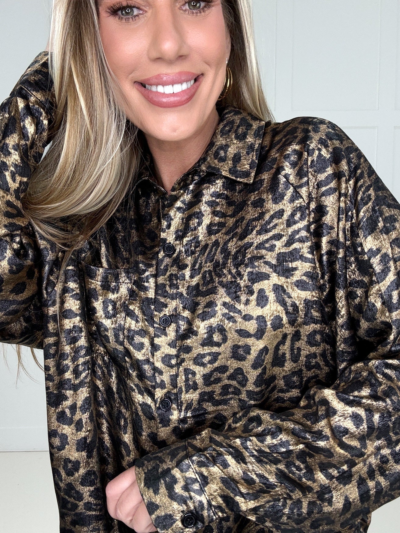 Wild at Heart Satin Blouse-110 Long Sleeves- Simply Simpson's Boutique is a Women's Online Fashion Boutique Located in Jupiter, Florida