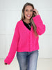 POL Poppy Pink Athena Cardigan-170 Cardigans- Simply Simpson's Boutique is a Women's Online Fashion Boutique Located in Jupiter, Florida
