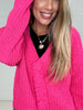 POL Poppy Pink Athena Cardigan-170 Cardigans- Simply Simpson's Boutique is a Women's Online Fashion Boutique Located in Jupiter, Florida