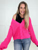 POL Poppy Pink Athena Cardigan-170 Cardigans- Simply Simpson's Boutique is a Women's Online Fashion Boutique Located in Jupiter, Florida