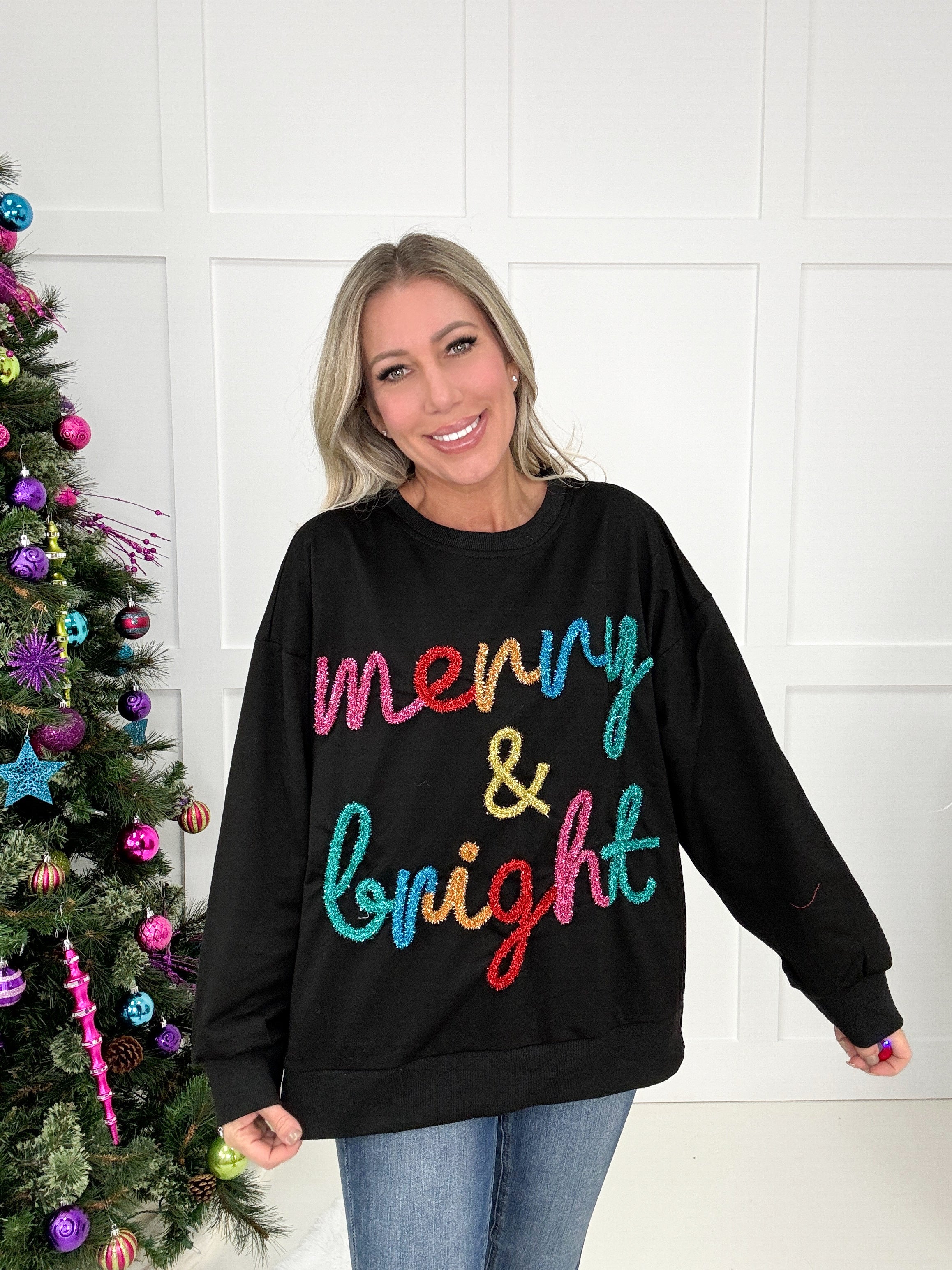 Merry & Bright Sweater-150 Sweaters- Simply Simpson's Boutique is a Women's Online Fashion Boutique Located in Jupiter, Florida