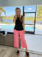 Judy Blue Tummy Control Garment Dyed Cropped Wide Leg Jeans-200 Jeans- Simply Simpson's Boutique is a Women's Online Fashion Boutique Located in Jupiter, Florida