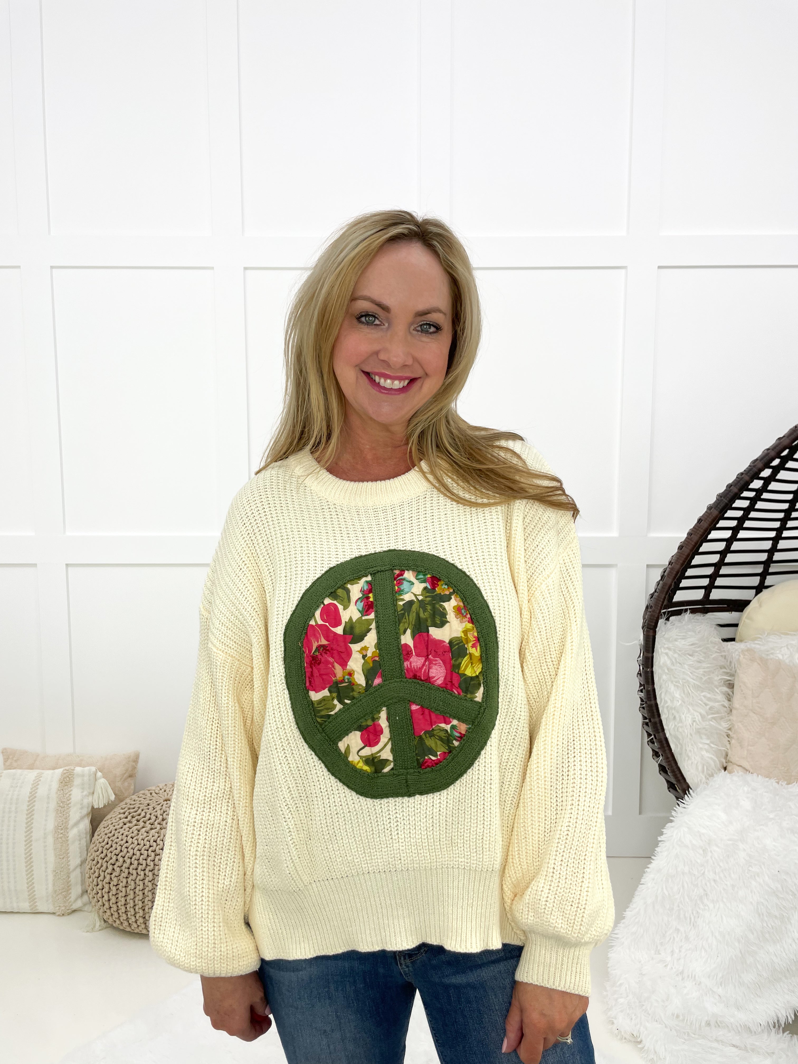 POL Floral Peace Sweater-150 Sweaters- Simply Simpson's Boutique is a Women's Online Fashion Boutique Located in Jupiter, Florida