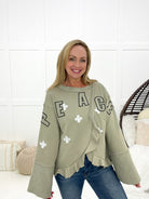 POL World Peace Reversible Top-110 Long Sleeves- Simply Simpson's Boutique is a Women's Online Fashion Boutique Located in Jupiter, Florida