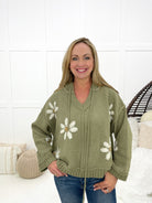 POL Daydream Daisy Sweater-110 Long Sleeves- Simply Simpson's Boutique is a Women's Online Fashion Boutique Located in Jupiter, Florida