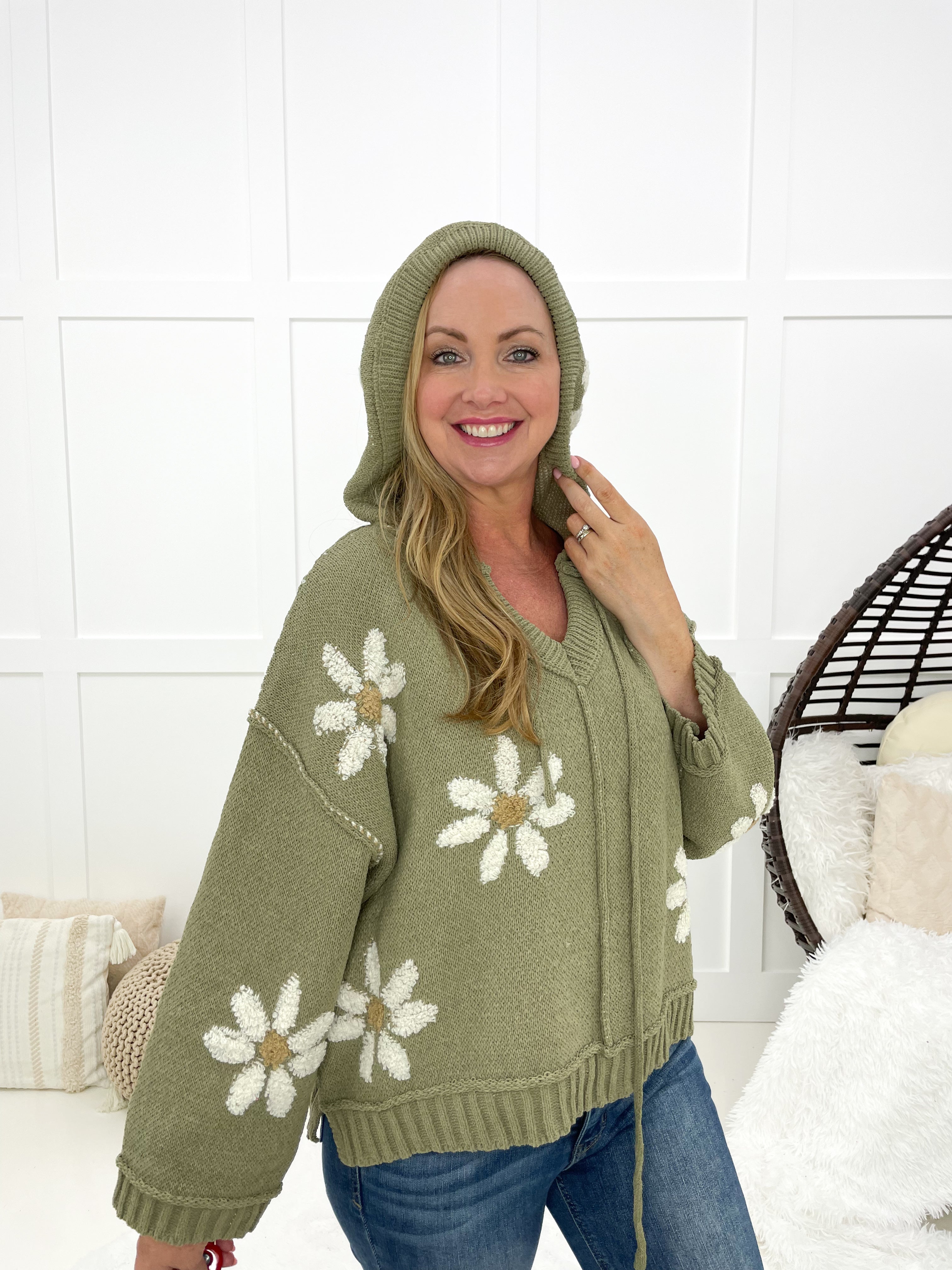 POL Daydream Daisy Sweater-110 Long Sleeves- Simply Simpson's Boutique is a Women's Online Fashion Boutique Located in Jupiter, Florida