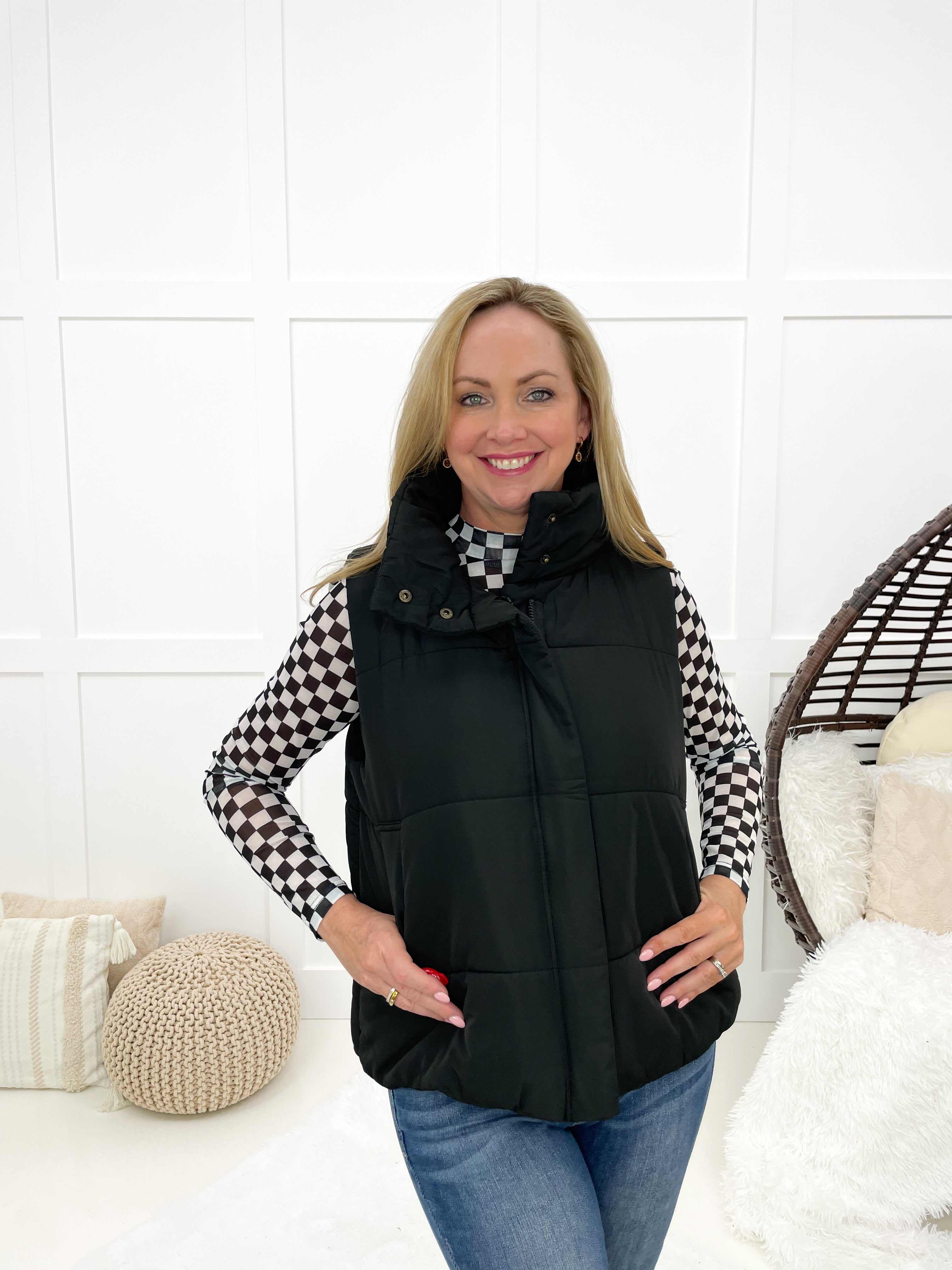 Queen Bee Puffer Vests (multiple colors)-180 Outerwear- Simply Simpson's Boutique is a Women's Online Fashion Boutique Located in Jupiter, Florida