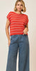 Kelsey Striped Knit Short Sleeve Top-100 Short Sleeves- Simply Simpson's Boutique is a Women's Online Fashion Boutique Located in Jupiter, Florida