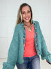 Aqua Happy Threads Cardigan