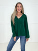 Green Feeling Fine Blouse-110 Long Sleeves- Simply Simpson's Boutique is a Women's Online Fashion Boutique Located in Jupiter, Florida