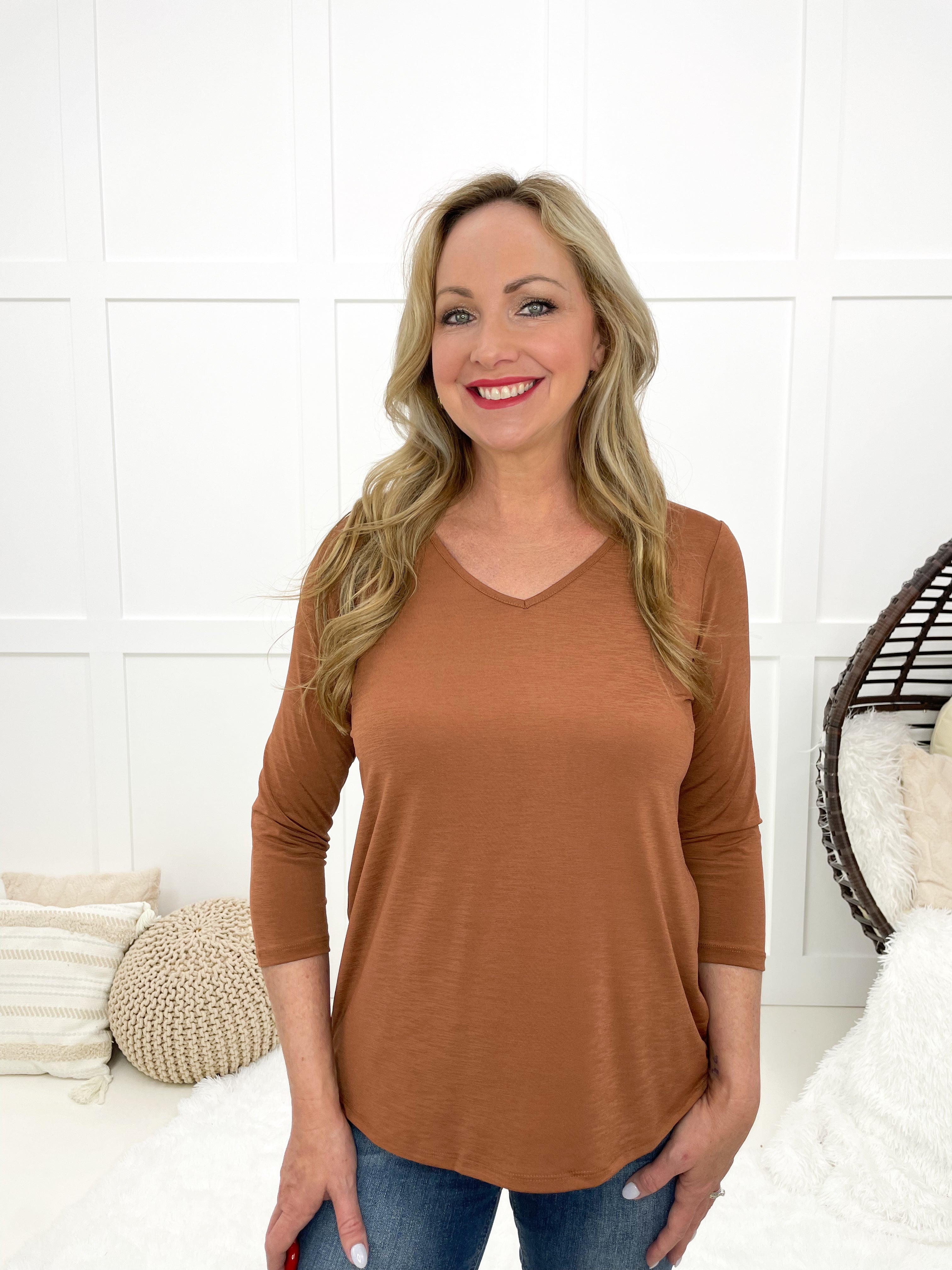 Dear Scarlett Time Of My Life V Neck Top-110 Long Sleeves- Simply Simpson's Boutique is a Women's Online Fashion Boutique Located in Jupiter, Florida